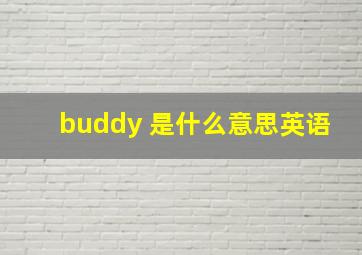 buddy 是什么意思英语